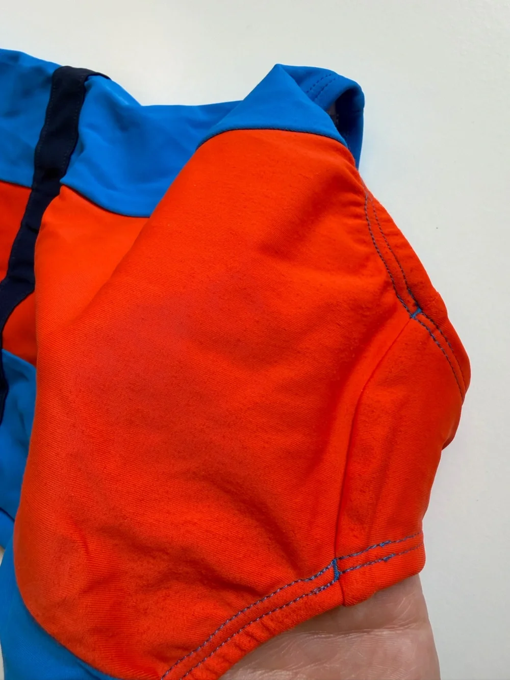 Hanna Andersson Blue and Red Colorblock Swimsuit